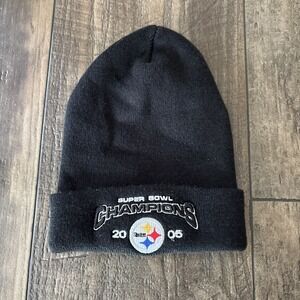 Vtg Pittsburgh Steeler Super Bowl XL Champions Stocking Hat Cap Beanie 2005